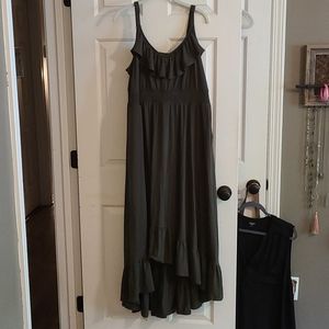 Green high low dress